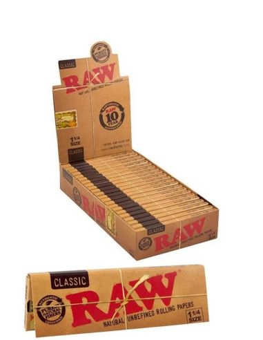 Papel Raw Classic 1 1/4  Comprar Caja o Librillo de Papel de Fumar